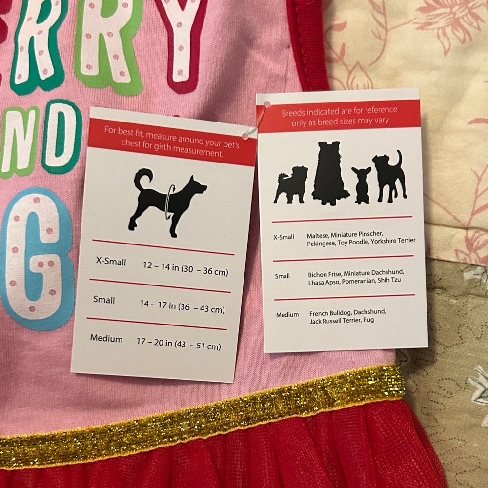 Festive Dog Dresses - Red and Blue - Picture 5 of 8